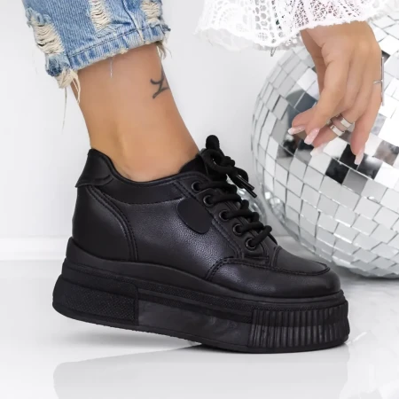 Pantofi Sport Dama cu Platforma 3AL39 Negru | Mei » Reina.Ro