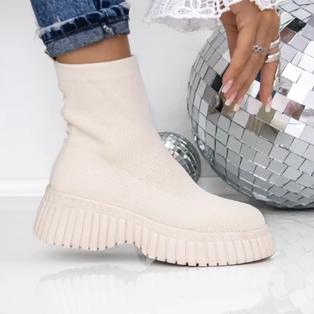 Ghete Dama cu Platforma 3AL51 Bej | Mei » Reina.Ro