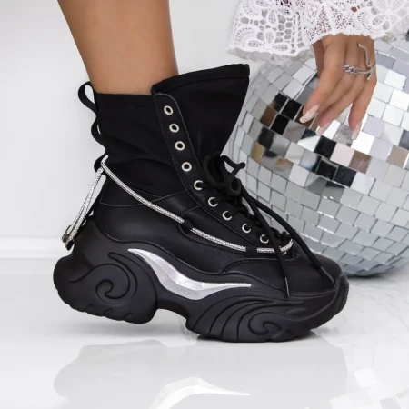 Ghete Dama cu Platforma 3AL5 Negru | Mei » Reina.Ro