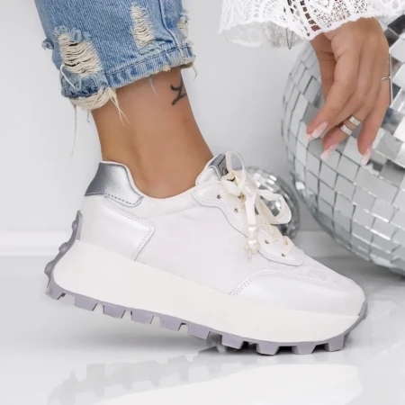 Sneakers Dama 3AL8 Argintiu | Mei » Reina.Ro