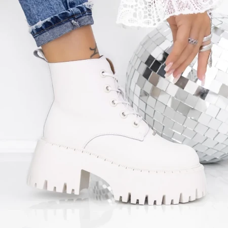 Ghete Dama cu Platforma 3YJ10 Bej | Mei » Reina.Ro