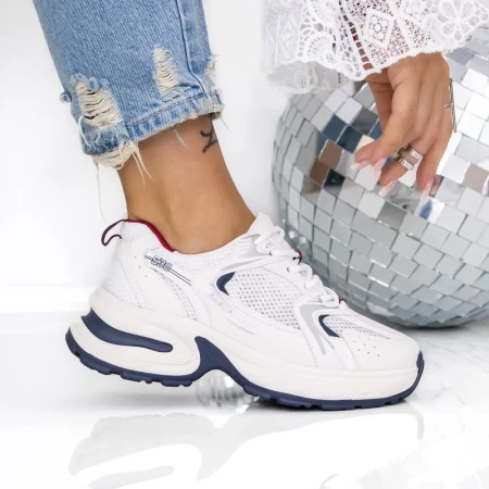 Sneakers Dama 3FLM8 Crem-Rosu | Mei » Reina.Ro