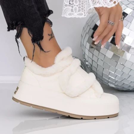 Pantofi Sport Dama cu Platforma 3FLM7 Bej | Mei » Reina.Ro