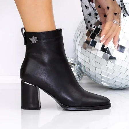 Botine Dama cu Toc gros 3AD19 Negru | Mei » Reina.Ro