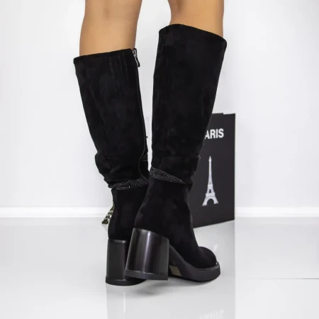 Cizme Dama cu Toc gros 3AD13 Negru | Mei » Reina.Ro