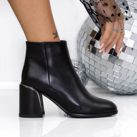 Botine Dama cu Toc gros 3AD1 Negru | Mei » Reina.Ro