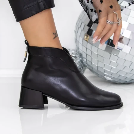 Botine Dama cu Toc gros 3AD8 Negru | Mei » Reina.Ro
