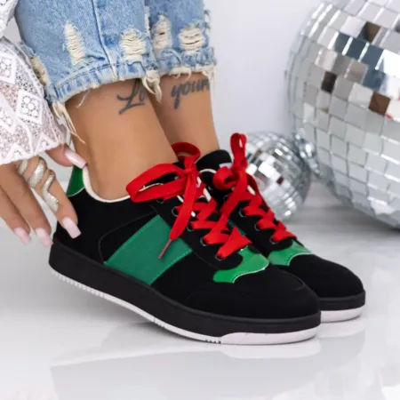 Sneakers Dama S0709 Negru | Se7en » Reina.Ro