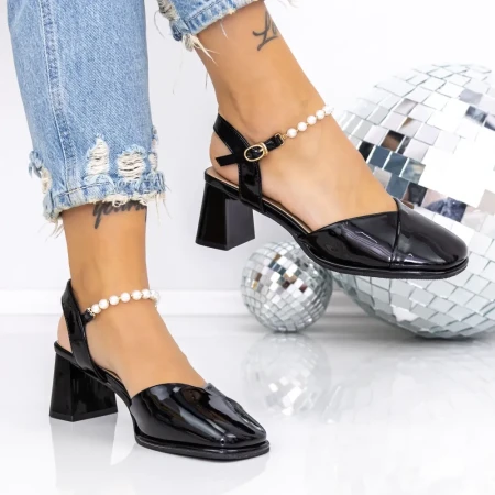 Pantofi cu Toc Gros 1153-3 Negru | Mei » Reina.Ro