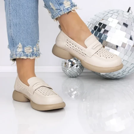 Pantofi Casual Dama 5128-1 Bej | Mei » Reina.Ro