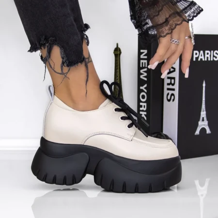 Pantofi Casual Dama 3ASJN71 Bej | Mei » Reina.Ro