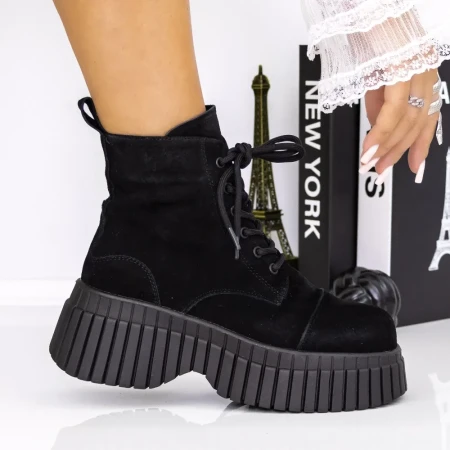 Ghete Dama cu Platforma 3AD9 Negru | Mei » Reina.Ro