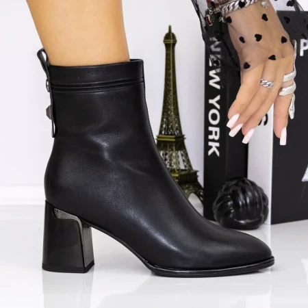 Botine Dama cu Toc gros 3AD2 Negru | Mei » Reina.Ro