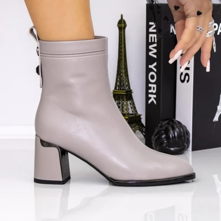 Botine Dama cu Toc gros 3AD2 Gri | Mei » Reina.Ro