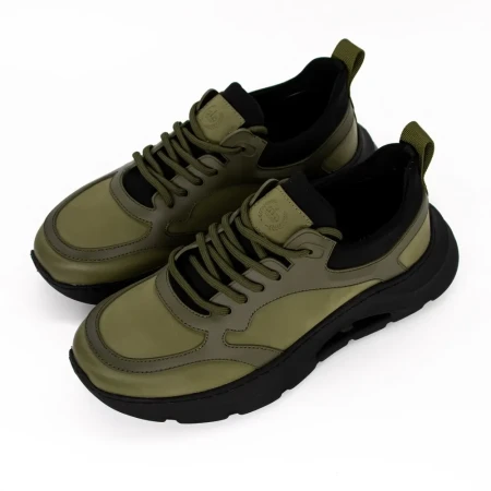 Pantofi Sport Barbati din piele naturala 23028B Verde | ... » Reina.Ro