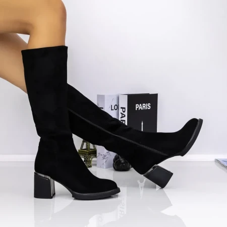 Cizme Dama cu Toc gros 3AD26 Negru | Mei » Reina.Ro