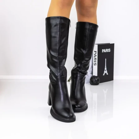 Cizme Dama cu Toc gros 3AD26 Negru | Mei » Reina.Ro