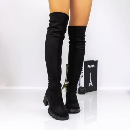 Cizme Dama cu Toc gros 3AL36 Negru | Mei » Reina.Ro