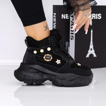 Ghete Dama cu Platforma 3AL3 Negru | Mei » Reina.Ro