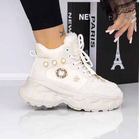 Ghete Dama cu Platforma 3AL3 Bej | Mei » Reina.Ro