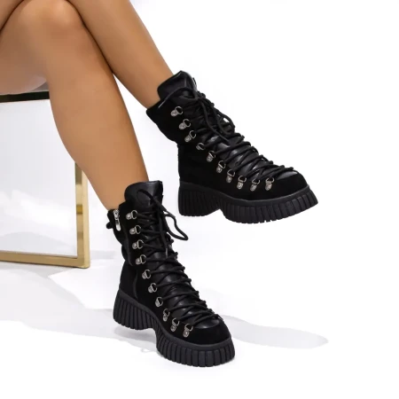 Ghete Dama cu Platforma 3AL53 Negru | Mei » Reina.Ro