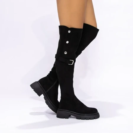 Cizme Dama cu Toc gros 3AL60 Negru | Mei » Reina.Ro