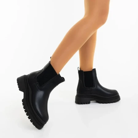 Ghete Dama cu Platforma ZZ-6 Negru | Emas » Reina.Ro