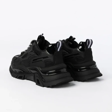 Pantofi sport Barbati din piele naturala 501378 Negru | ... » Reina.Ro