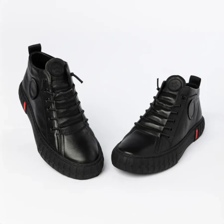 Ghete barbati din piele naturala WZ202002X Negru | Advancer » Reina.Ro