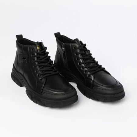 Ghete barbati din piele naturala HJNH2022 Negru | Advancer » Reina.Ro