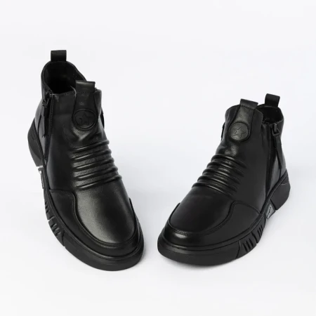 Ghete barbati din piele naturala 5028X Negru | Advancer » Reina.Ro