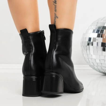 Botine Dama cu Toc gros 3AL85 Negru | Mei » Reina.Ro