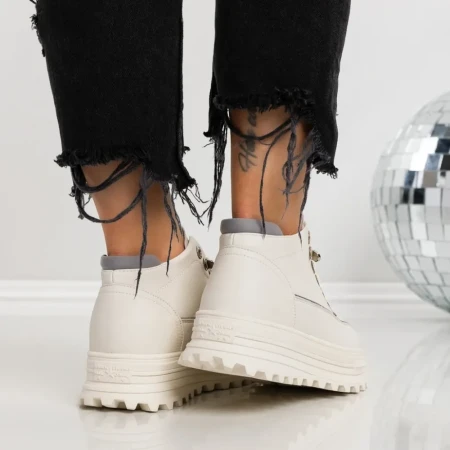 Ghete Dama LF80331-2 Crem-Gri | Mei » Reina.Ro