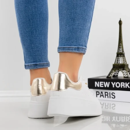 Pantofi Sport Dama cu Platforma YH38 Auriu | Givana » Reina.Ro