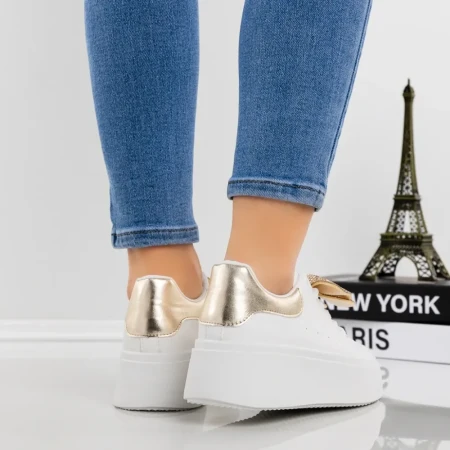 Pantofi Sport Dama cu Platforma YH26 Auriu | Givana » Reina.Ro