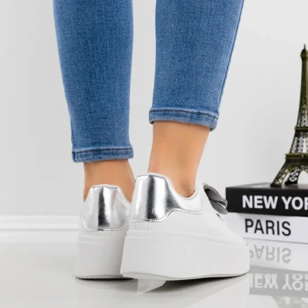 Pantofi Sport Dama cu Platforma YH26 Argintiu | Givana » Reina.Ro