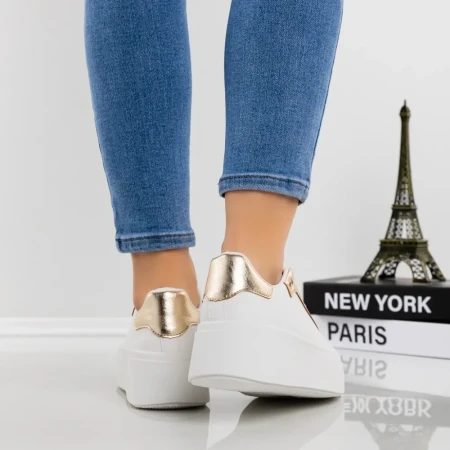 Pantofi Sport Dama cu Platforma YH23 Auriu | Givana » Reina.Ro