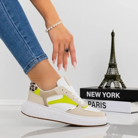 Pantofi Sport Dama cu Platforma 305-6 Bej | Abloom » Reina.Ro