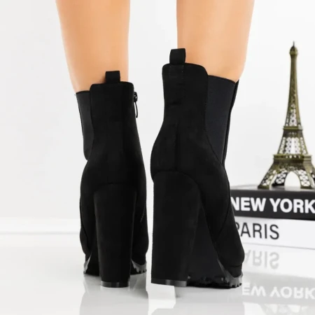 Botine Dama cu Toc gros CH2325 Negru | Abloom » Reina.Ro