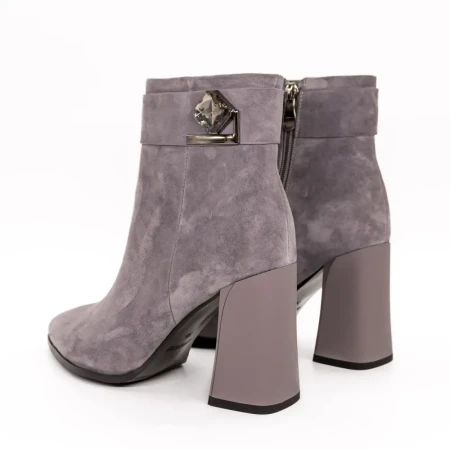 Botine Dama cu Toc gros K615-1R Gri | Advancer » Reina.Ro