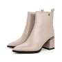 Botine Dama cu Toc gros K10431 Crem | Advancer » Reina.Ro