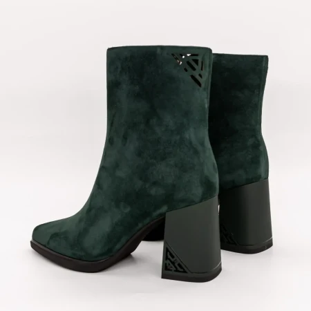 Botine Dama cu Toc gros K11382R Verde inchis | Advancer » Reina.Ro