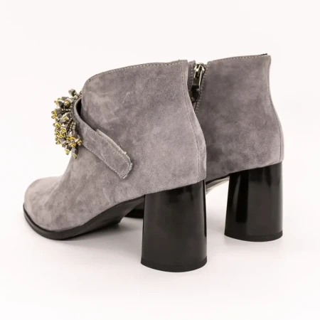 Botine Dama cu Toc gros K9196-11R Gri | Advancer » Reina.Ro
