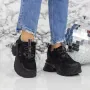 Pantofi Sport Dama cu Platforma 2SZ1 Negru » Reina.Ro