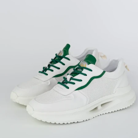 Pantofi Sport Barbati 27-1 Alb-Verde » Reina.Ro