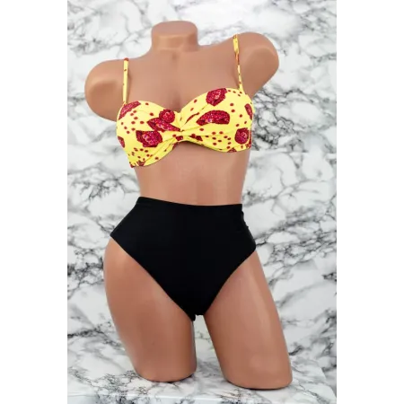 Costum de Baie Dama 3 Piese F65 Galben » Reina.Ro