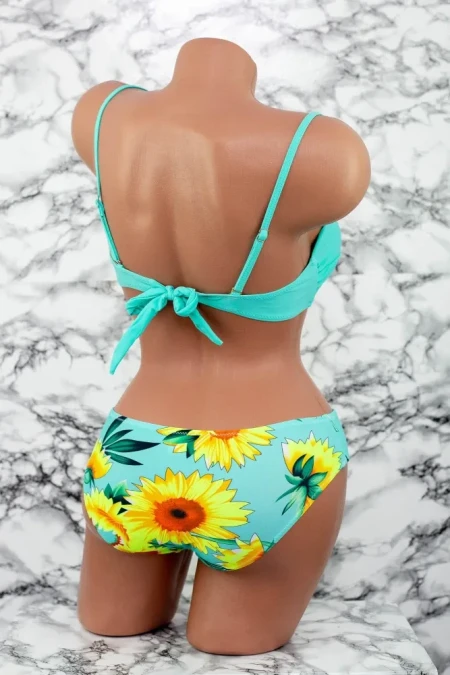 Costum de Baie Dama 2 Piese L19-2 Turcoaz » Reina.Ro