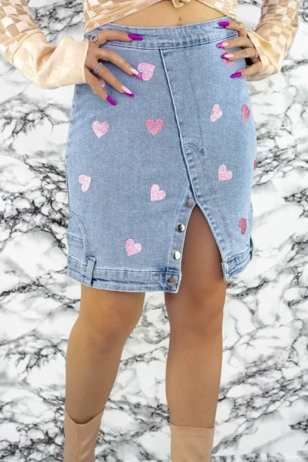 Fusta Denim 5021 Albastru » Reina.Ro