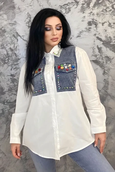 Camasa Dama TR043 Alb » Reina.Ro