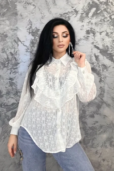 Camasa Dama VMC2505 Alb » Reina.Ro